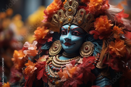 Hanuman jayanti deity image, indonesian celebrations with vibrant holiday colors