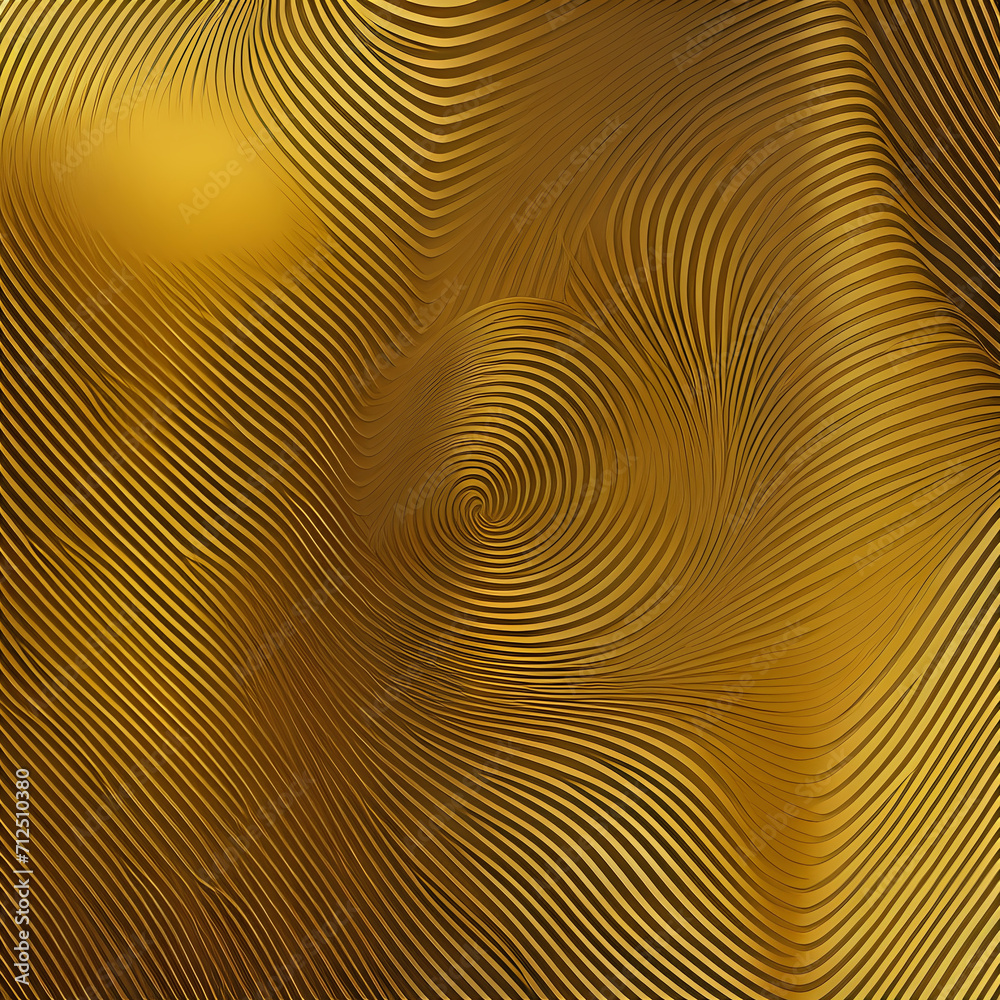 Gold abstract line pattern (guilloche curves) in premium gold color - generated by ai