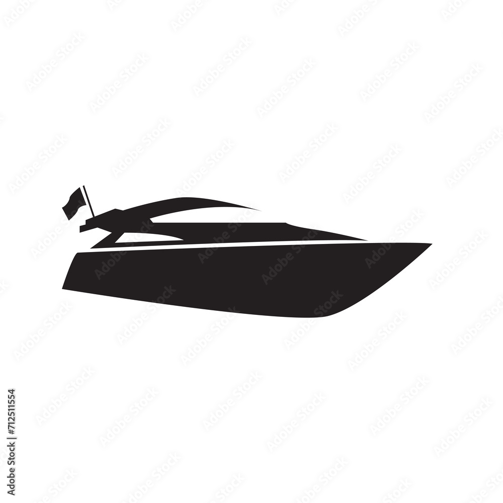 isolated fast boat icon logo vector