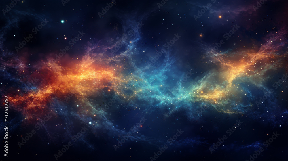abstract colorful background with space and star , generate AI