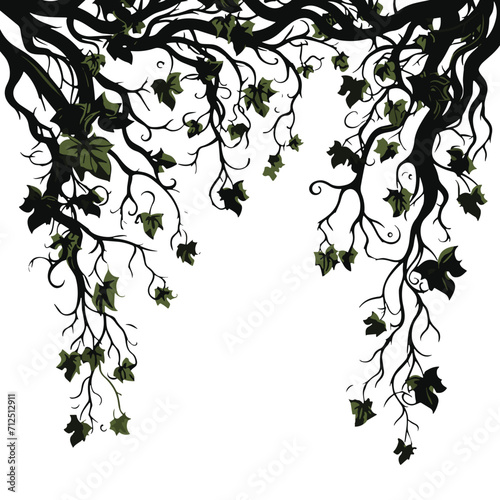 tree  nature  vector  illustration  silhouette  branch  leaf  design  plant  floral  black  flower  art  drawing  decoration  pattern  spring  bird  element  season  frame  forest  leaves  old  trunk 