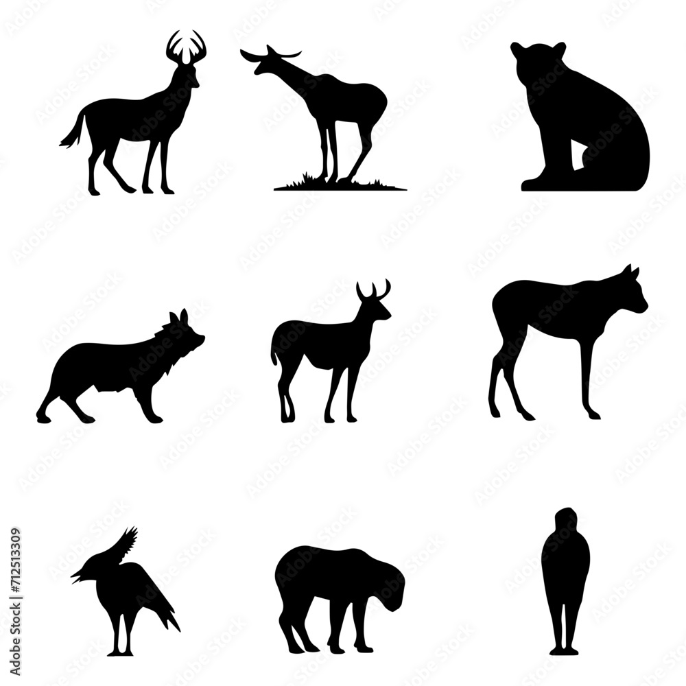 animals silhouettes vector