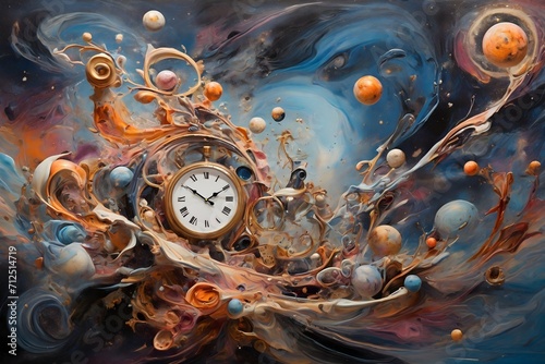 Fototapeta Naklejka Na Ścianę i Meble -  Time and Space Exploration abstract 3d background