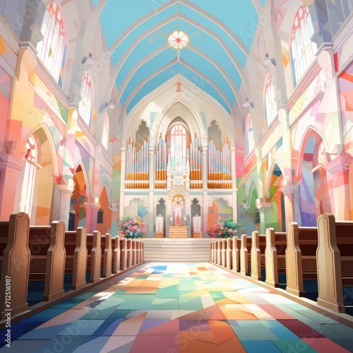 a interior church with colors vivids © cristian