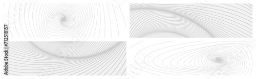 Wavy flowing lines on abstract background set. Abstract bent lines ripple effect graphics. Simple design. Contemporary vector graphics with bent waves. Vector illustration © Pavel