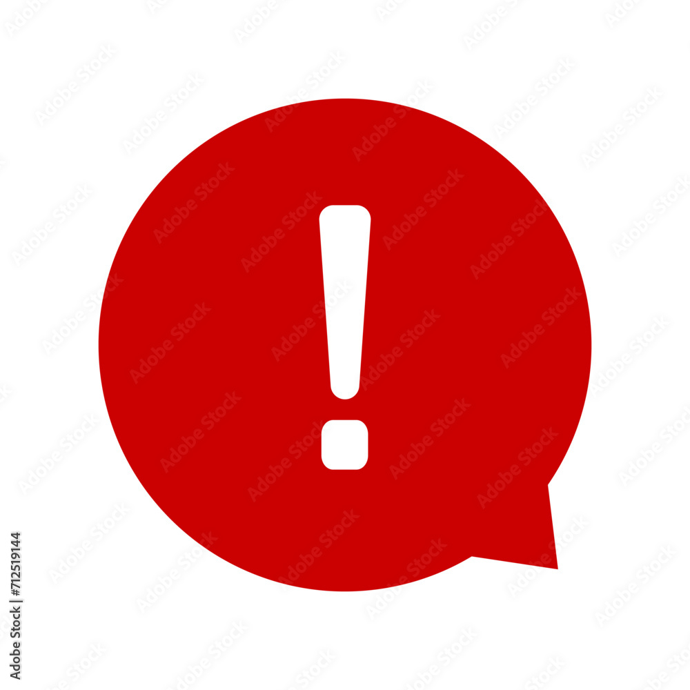 Exclamation mark. Red vector warn sign. Caution or attention icon. Exclamation danger sign. Exclamation mark. Red vector warn sign. Caution or attention icon. Exclamation danger sign.