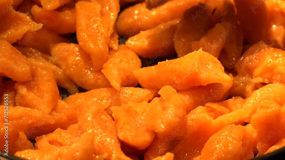Fry the gnocchi in a pan with a little oil, High quality 4k footage Fry the gnocchi in a pan with a little oil, High quality 4k footage