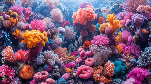 Colorful underwater world of coral reef