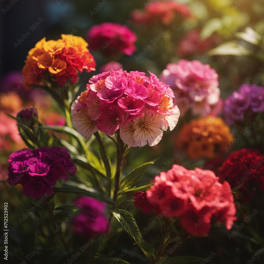 A colourful Sweet William flowers on tree. A colourful Sweet William flowers on tree.