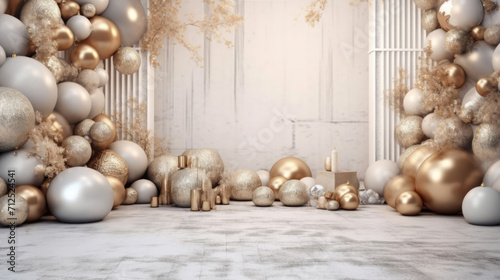 Realistic contemporary minimalist Beautiful Christmas digital backdrop