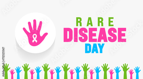 February is Rare Disease Day background template. Holiday concept. background, banner, placard, card, and poster design template with text inscription and standard color. vector illustration.