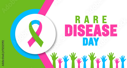 February is Rare Disease Day background template. Holiday concept. background, banner, placard, card, and poster design template with text inscription and standard color. vector illustration.