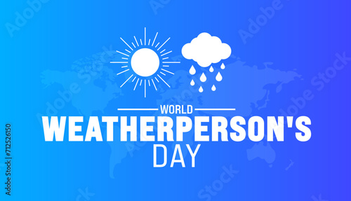 February is National Weatherperson's Day background template. Holiday concept. background, banner, placard, card, and poster design template with text inscription and standard color. vector photo