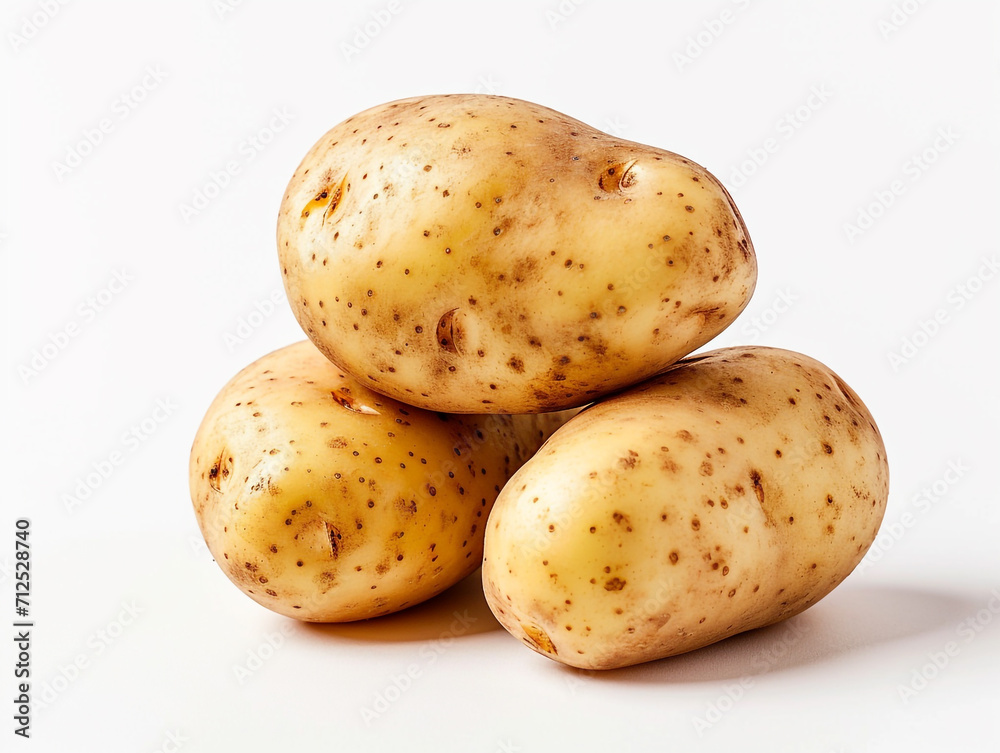 Fresh potato isolated on white background. Minimalist style. Fresh potato isolated on white background. Minimalist style.