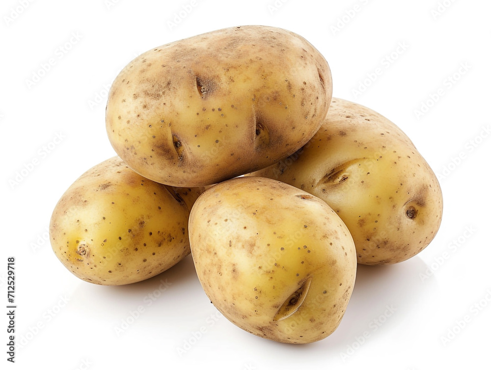 Fresh potato isolated on white background. Minimalist style. Fresh potato isolated on white background. Minimalist style.