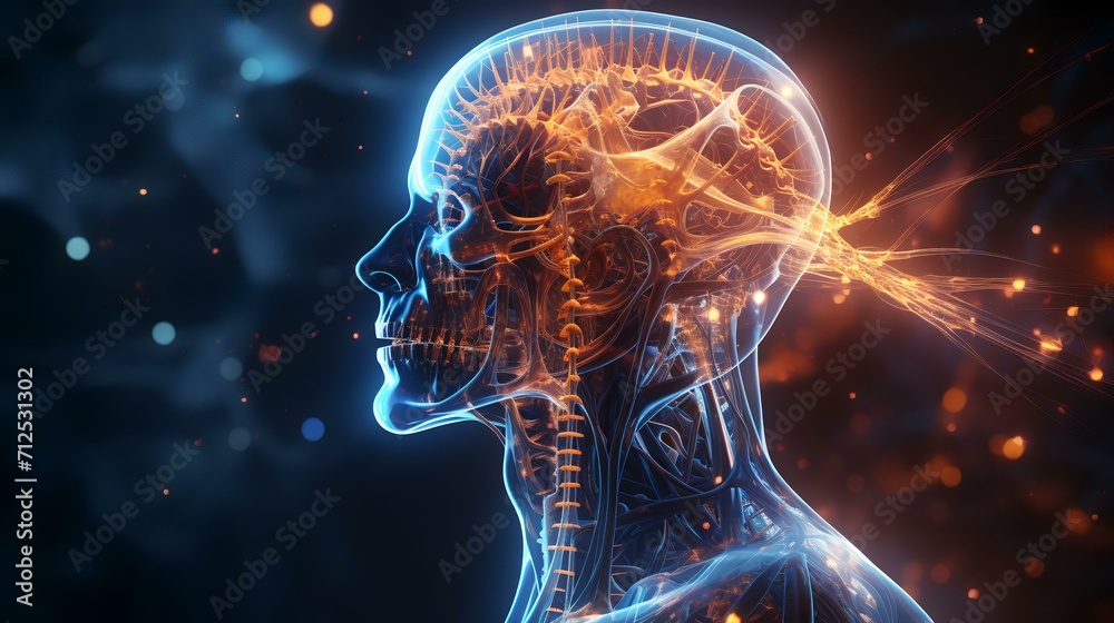 3D Rendered Medical Illustration of the Brain

