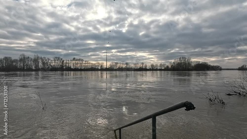 Flood on the Danube in Bavaria, 4k