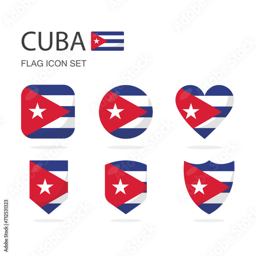 Free Download Cuba 3d flag icons of 6 shapes all isolated on white background. - GFXLoad
