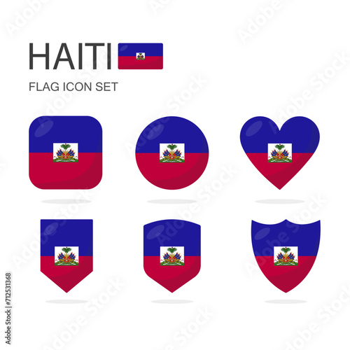 Free Download Haiti 3d flag icons of 6 shapes all isolated on white background. - GFXLoad