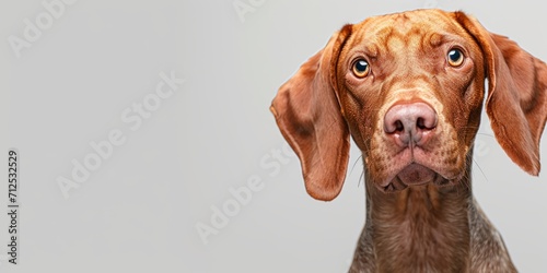 dog on a white background close-up Generative AI