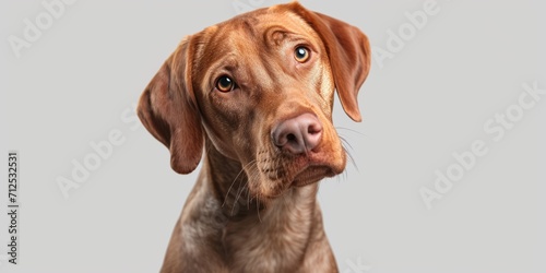 dog on a white background close-up Generative AI