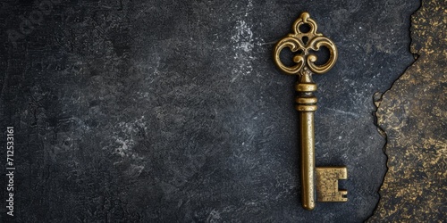 antique key on grunge background Generative AI © València