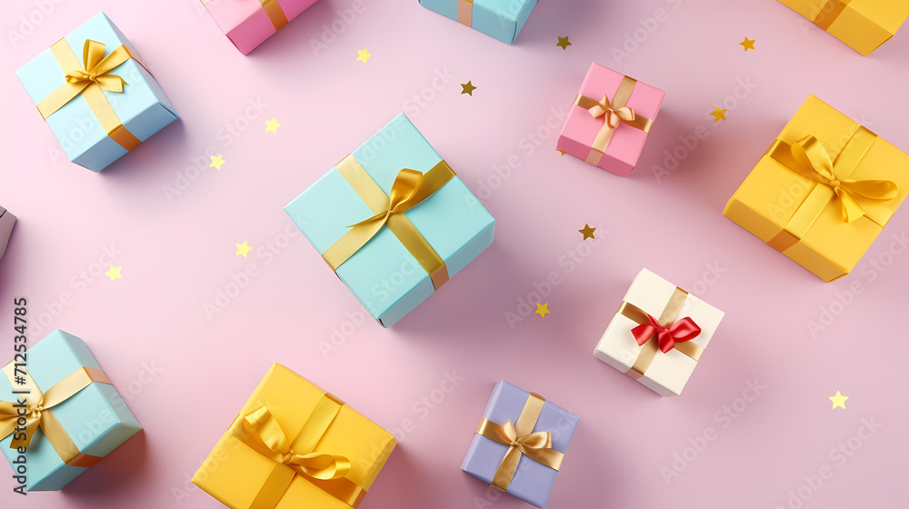 Gift background with copy space for Christmas gifts, holiday or birthday Gift background with copy space for Christmas gifts, holiday or birthday