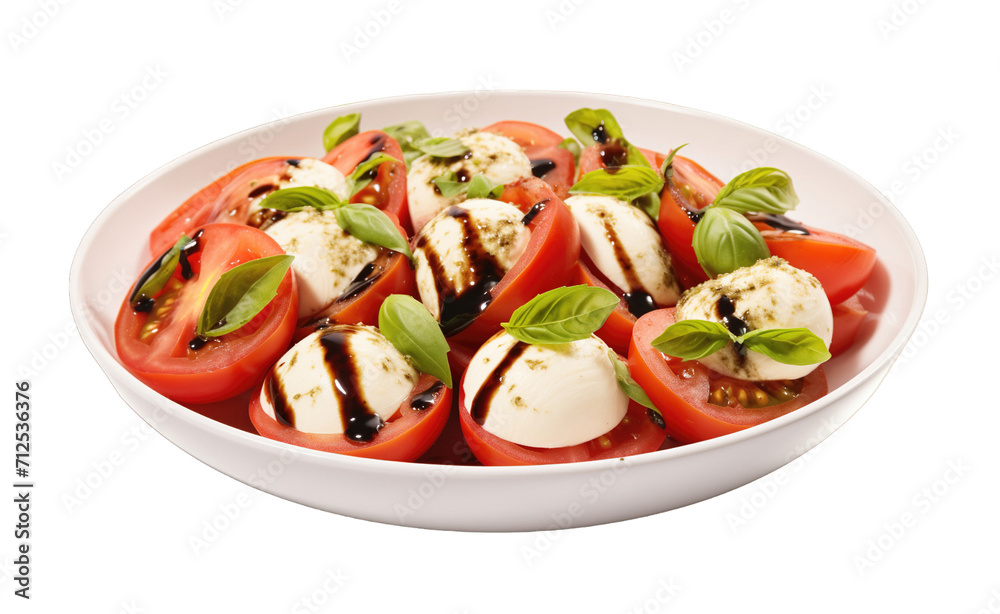 Tomato Mozzarella Caprese Salad isolated on transparent background. PNG file, cut out