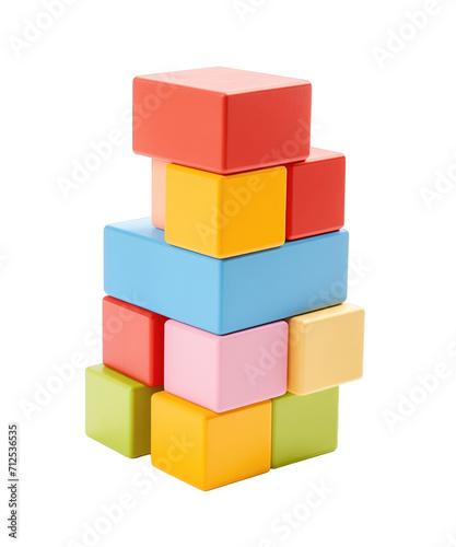 Toy block isolated on transparent background. PNG file, cut out