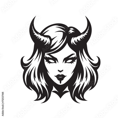 Devil Face Girl vector