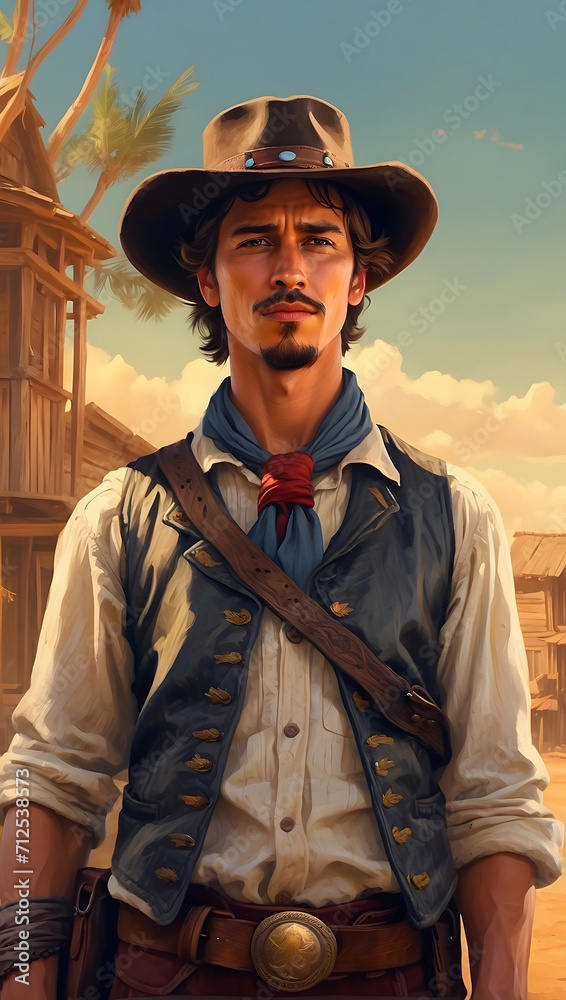 portrait of a cowboy in hat