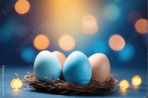 golden easter eggs in a nest