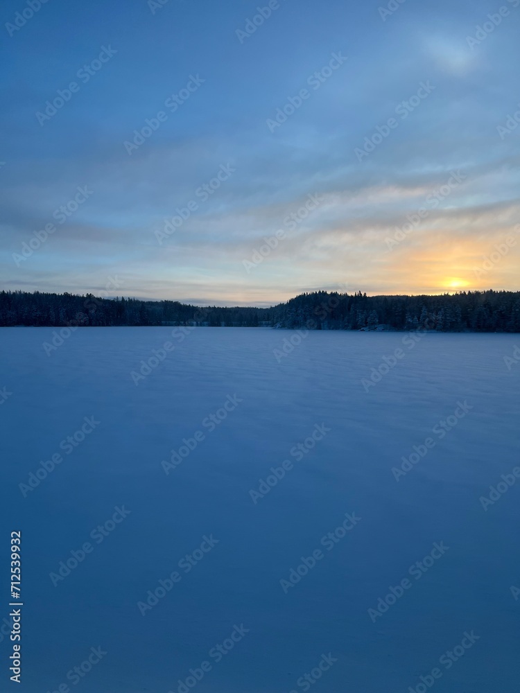 Sunrise in the winter