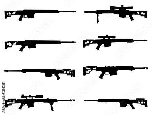 Barret Mrad guns silhouette vector art