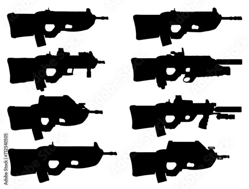 F2000 Assault Rifle silhouette vector art