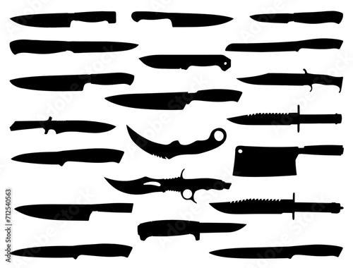 Knives silhouette vector art white background