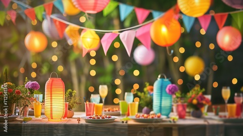 Colorful Birthday Party Celebration Setup

