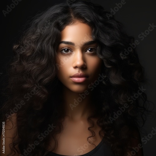Serene Beauty: Portrait of a Young African American Woman
