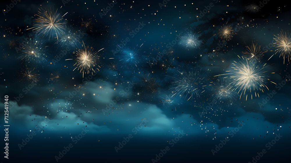 Fototapeta premium Fireworks background for celebration, holiday celebration concept