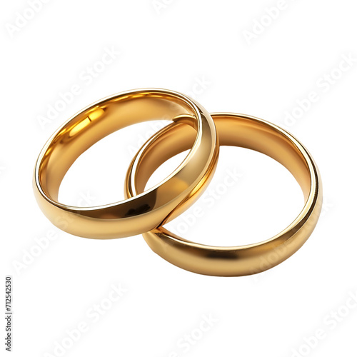 gold rings isolated on a transparent background, wedding or engagement couple rings png, Valentine's Day,