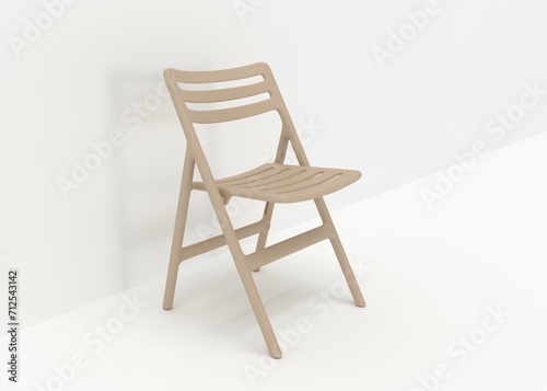 Modern Plastic Chair with White Background 3D Render