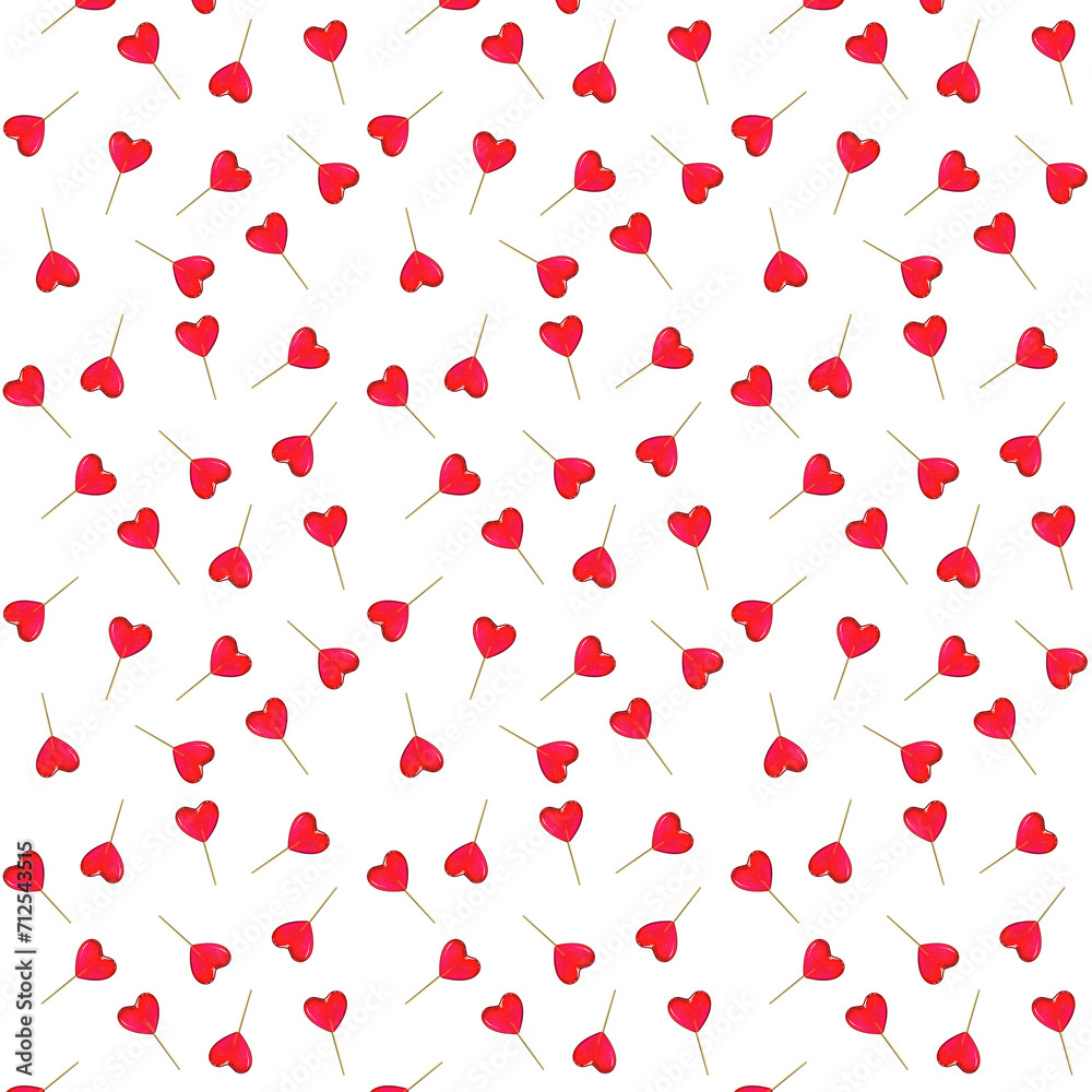 cute red heart pattern background valentines day