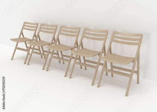 Modern Plastic Chair with White Background 3D Render