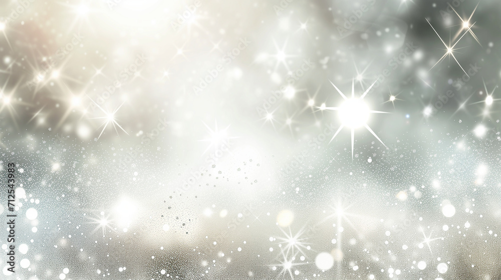 Abstract christmas background with snowflakes, abstract blur white and silver color background with star glittering light, Ai generated image Abstract christmas background with snowflakes, abstract blur white and silver color background with star glittering light, Ai generated image