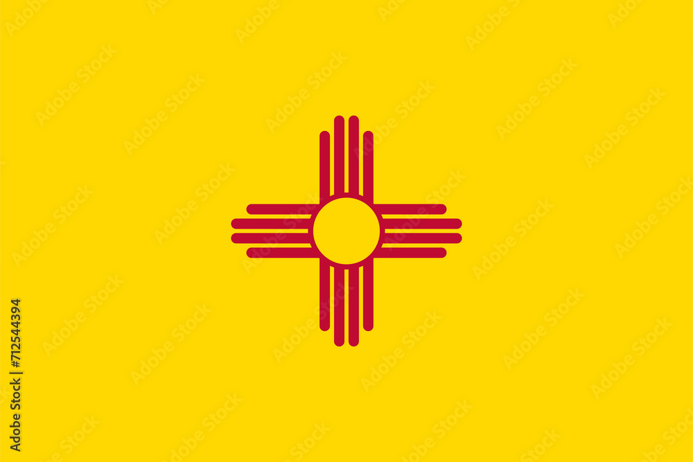 Naklejka premium The official current flag of New Mexico USA state. State flag of New Mexico. Illustration.