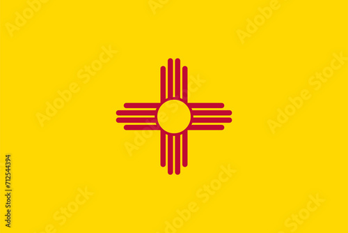 The official current flag of New Mexico USA state. State flag of New Mexico. Illustration. photo