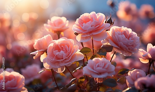 Spring summer shot of rose flowers. Selective focus