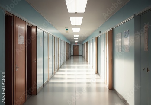 corridor in school building
