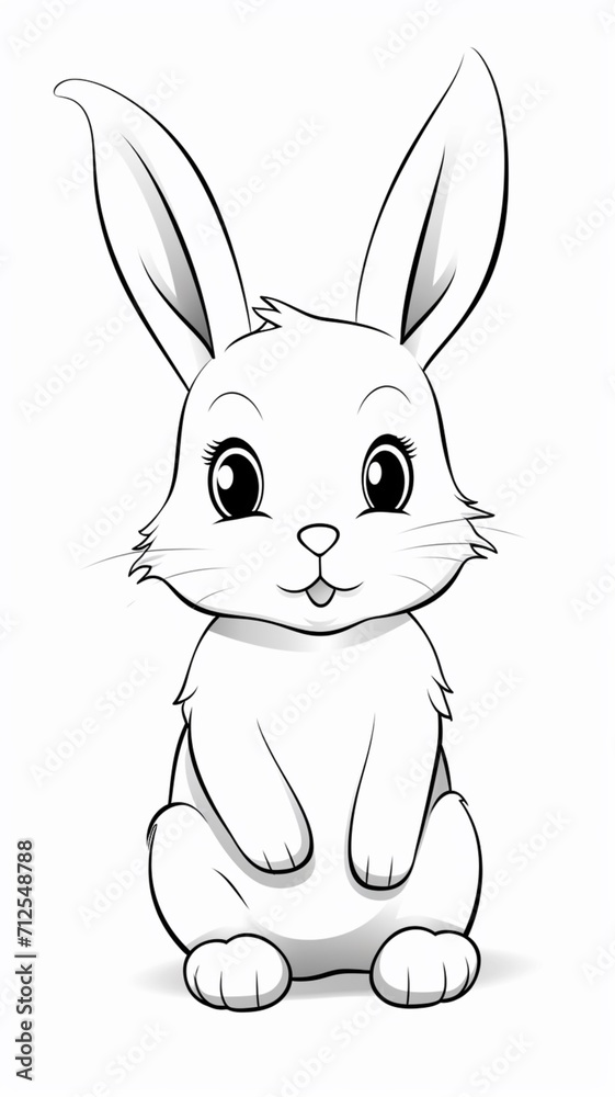 Fototapeta premium Illustration of a rabbit drawn AI Generated pictures