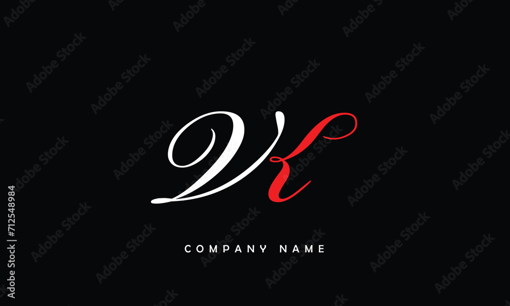 VK, KV, V, K Abstract Letters Logo Monogram VK, KV, V, K Abstract Letters Logo Monogram